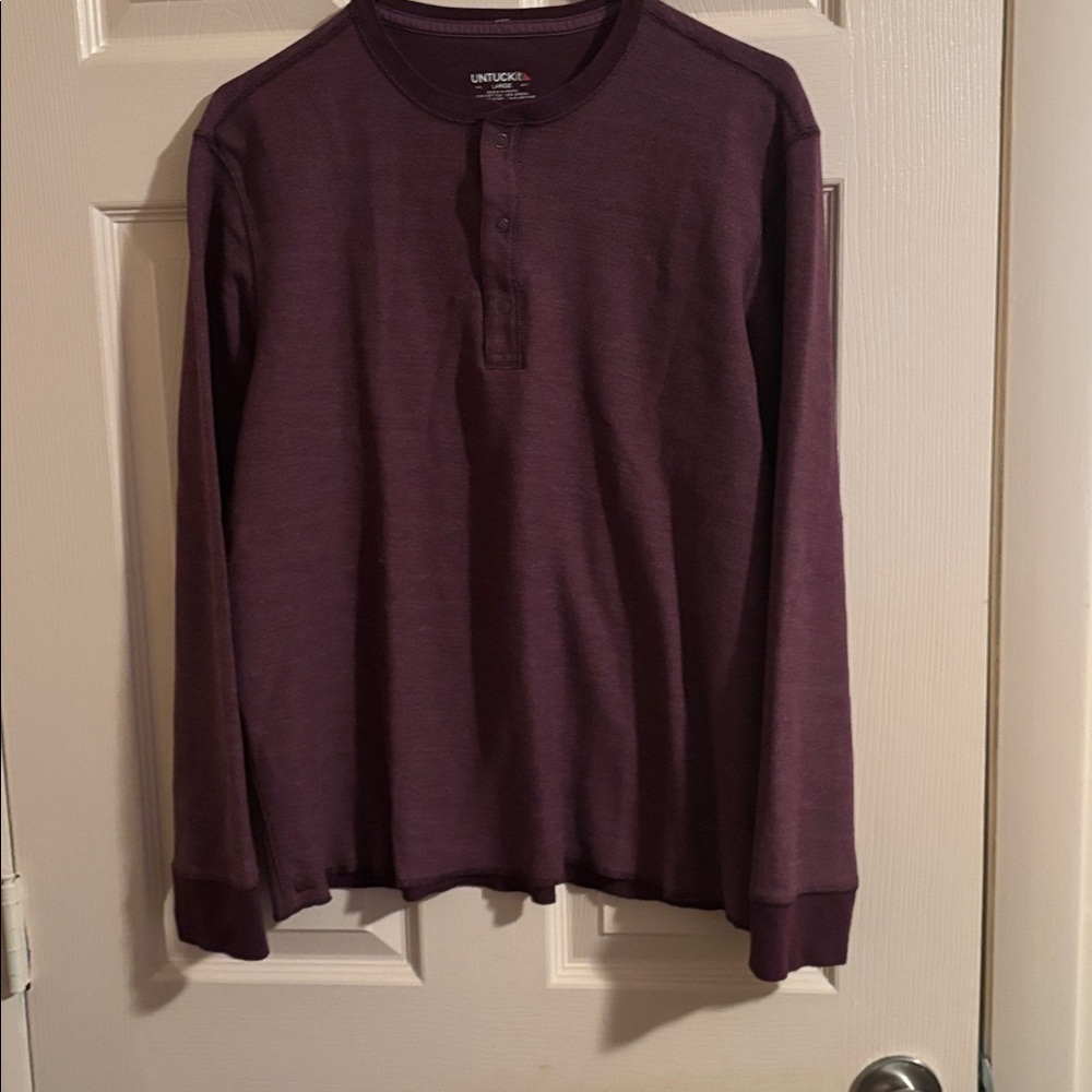 UNTUCKit Men's Rich Plum Long Sleeve Tee